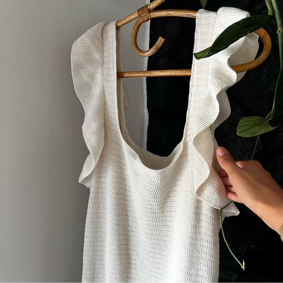 Anthropologie Ruffled Pointelle
Mini Dress Size XL Ivory - Picture 3 of 7